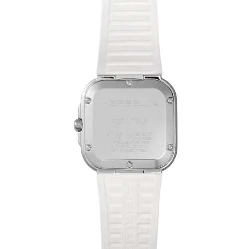 Photo montrant l'intégralité de la montre Montre Herbelin Cap Camarat – Square Dame – Champagne & Blanc