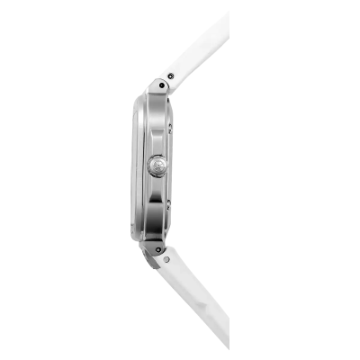 Vue profil de la montre Montre Herbelin Cap Camarat – Square Dame – Champagne & Blanc