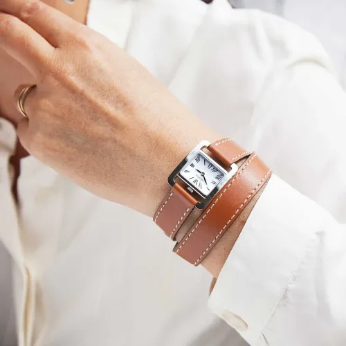 Photo montrant l'intégralité de la montre Herbelin Ve Avenue – Bracelet Double – Acier & Cuir Brun
