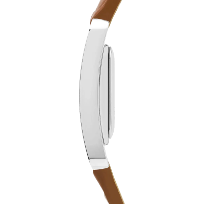 Vue profil de la montre Herbelin Ve Avenue – Bracelet Double – Acier & Cuir Brun