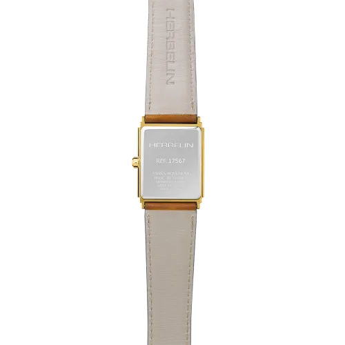 Photo montrant l'intégralité de la montre Montre Herbelin Art Déco – 1925’s – PVD Or Jaune & Cuir