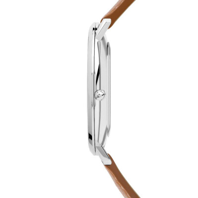 Vue profil de la montre Montre Herbelin City – Quartz – Vert & Cuir Marron