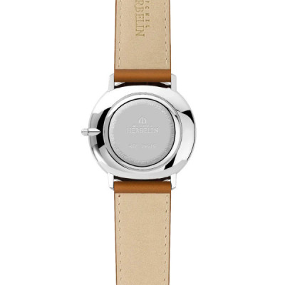 Vue de dos de la Montre Herbelin City – Quartz – Vert & Cuir Marron