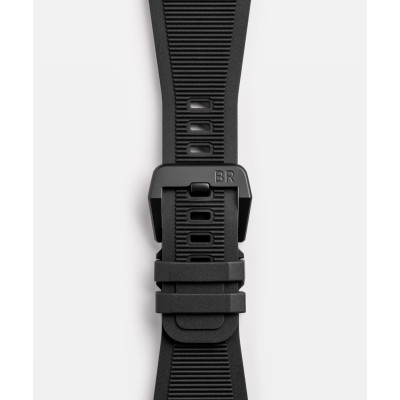 Vue de boucle de la montre Bell & Ross BR-03 Diver Black Matte Ceramic.