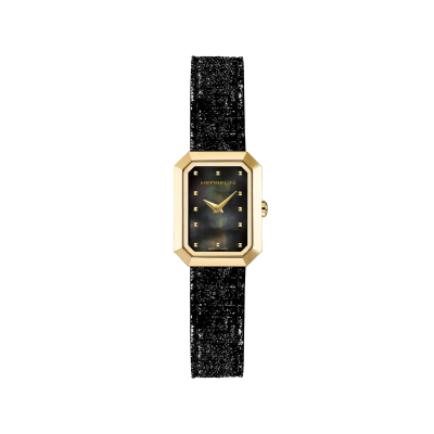 Photo montrant l'intégralité de la montre Montre Herbelin Octogône – Quartz – Nacre Noire & Cuir