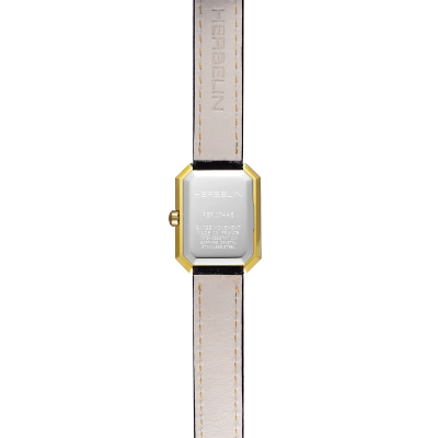 Vue de dos de la Montre Herbelin Octogône – Quartz – Nacre Noire & Cuir