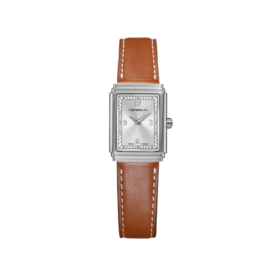 Photo montrant l'intégralité de la montre Montre Herbelin Art Déco – 1925’s – Acier & Cuir Camel