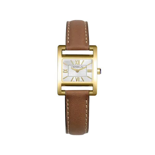 Photo montrant l'intégralité de la montre Montre Herbelin Ve Avenue – Quartz – PVD Or Jaune, Cuir & Index