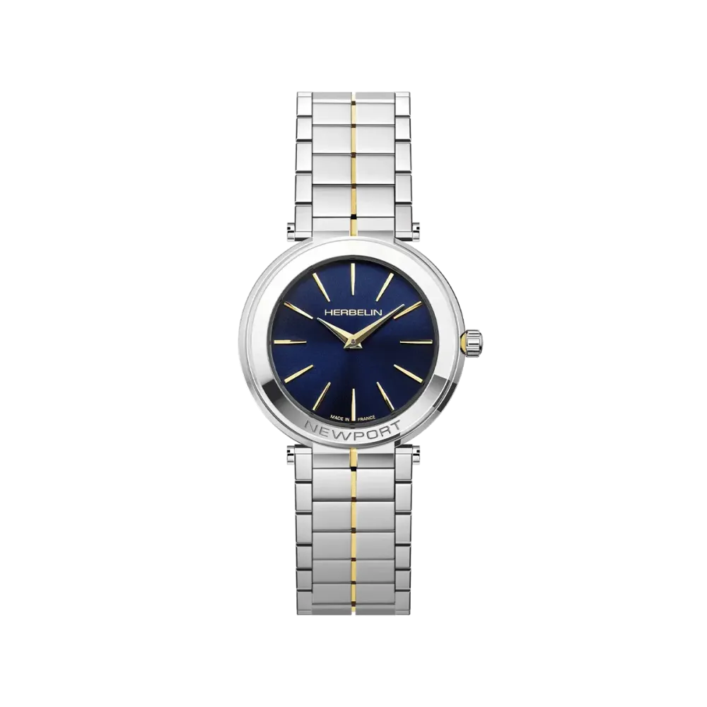 Photo montrant l'intégralité de la montre Montre Herbelin Newport – Slim – Bicolore