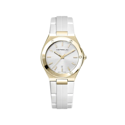 Photo montrant l'intégralité de la montre Montre Herbelin Cap Camarat – Quartz – PVD Or Jaune & Blanc