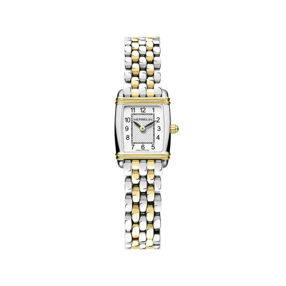 Photo montrant l'intégralité de la montre Montre Herbelin Art Déco – Tonneau Quartz – Bicolore