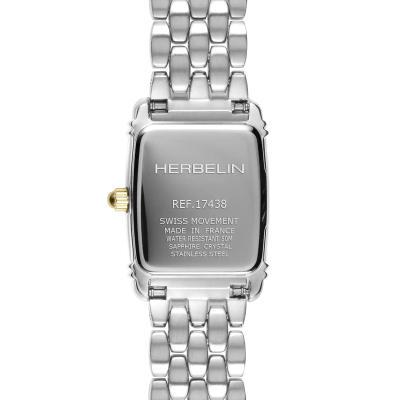 Vue de dos de la Montre Herbelin Art Déco – Tonneau Quartz – Bicolore