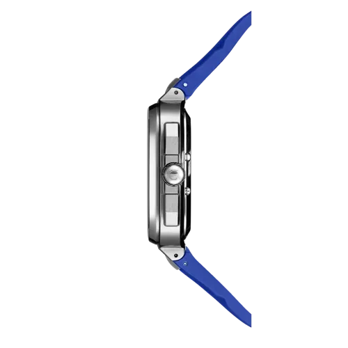 Photo montrant l'intégralité de la montre Montre Herbelin Cap Camarat Square – Chronographe – Bleu & FKM Bleu