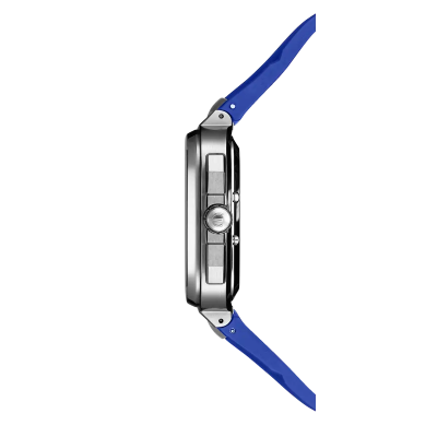 Vue profil de la montre Montre Herbelin Cap Camarat Square – Chronographe – Bleu & FKM Bleu