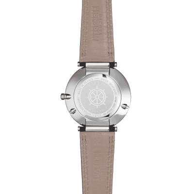 Vue de dos de la Montre Herbelin Newport – Slim Phase de Lune – Acier & Cuir