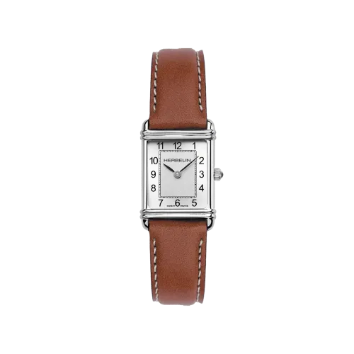 Photo montrant l'intégralité de la montre Montre Herbelin Art Déco – Quartz – Acier & Cuir Camel