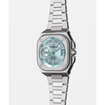 Vue profil de la montre Bell & Ross BR-X5 Ice Blue Steel montrant la couronne