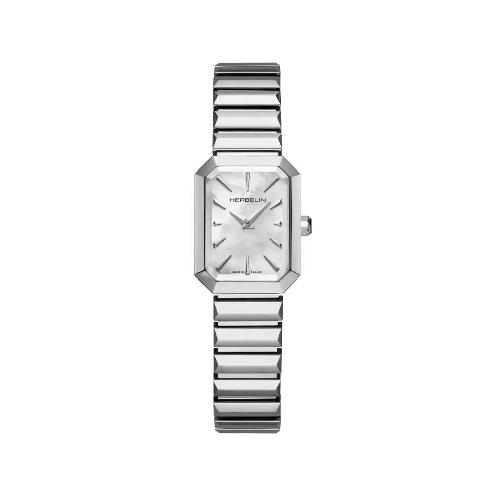 Photo montrant l'intégralité de la montre Montre Herbelin Octogône – Quartz – Nacre Blanche & Acier