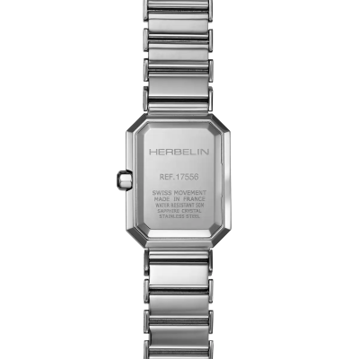 Vue de dos de la Montre Herbelin Octogône – Quartz – Nacre Blanche & Acier