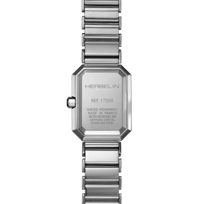 Vue de dos de la Montre Herbelin Octogône – Quartz – Nacre Noire & Acier