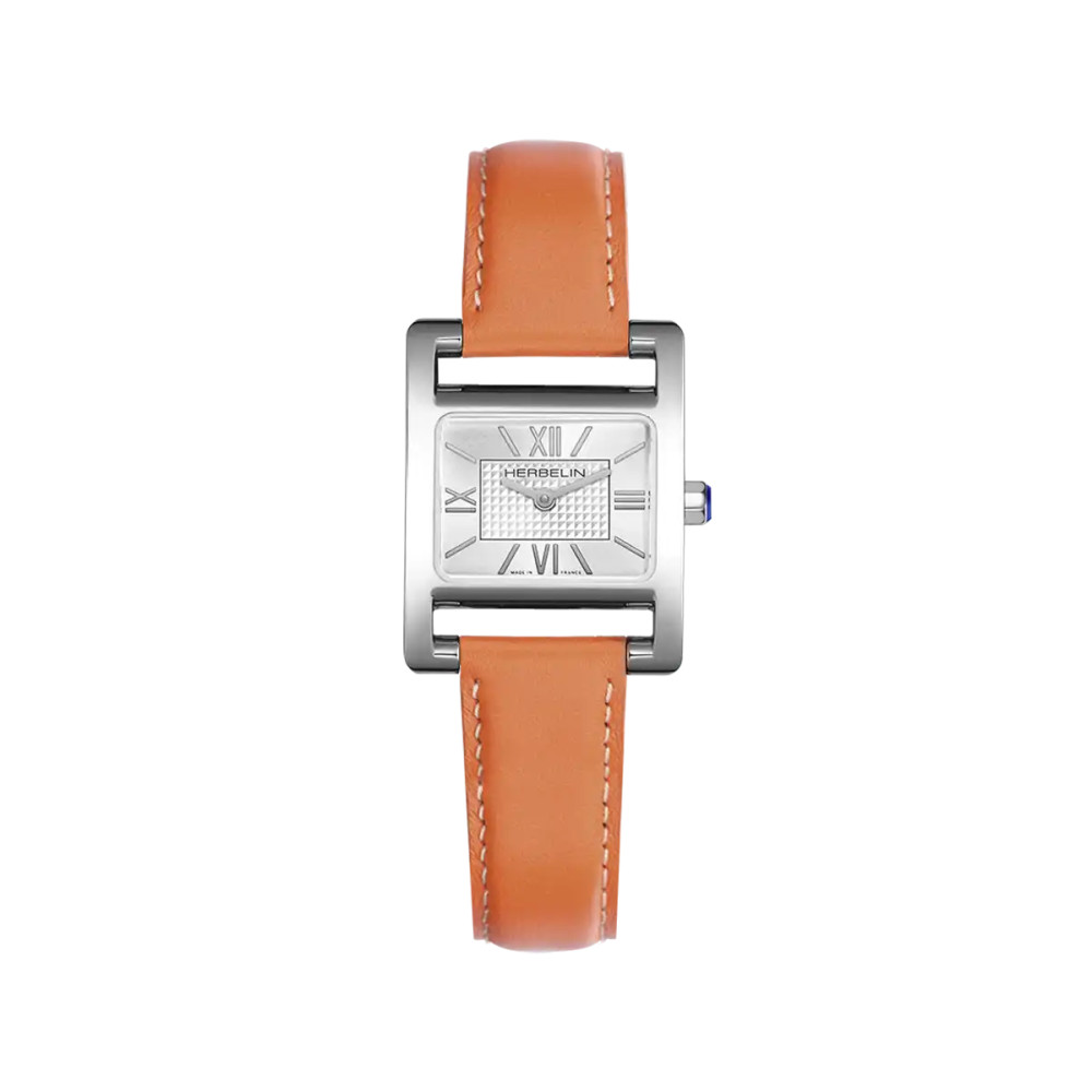 Photo montrant l'intégralité de la montre Montre Herbelin Vème Avenue – Cuir Orange & Index