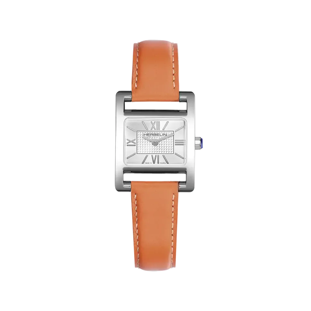 Photo montrant l'intégralité de la montre Montre Herbelin Vème Avenue – Cuir Orange & Index