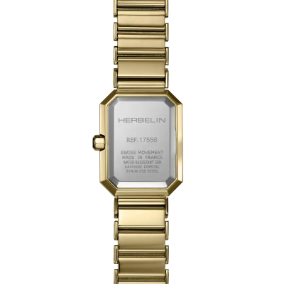 Vue de dos de la Montre Herbelin Octogône – Quartz – Nacre Blanche & PVD Or Jaune