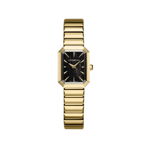 Photo montrant l'intégralité de la montre Montre Herbelin Octogône – Quartz – Nacre Noire & PVD Or Jaune