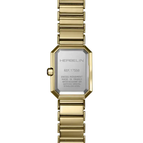 Photo montrant l'intégralité de la montre Montre Herbelin Octogône – Quartz – Nacre Noire & PVD Or Jaune