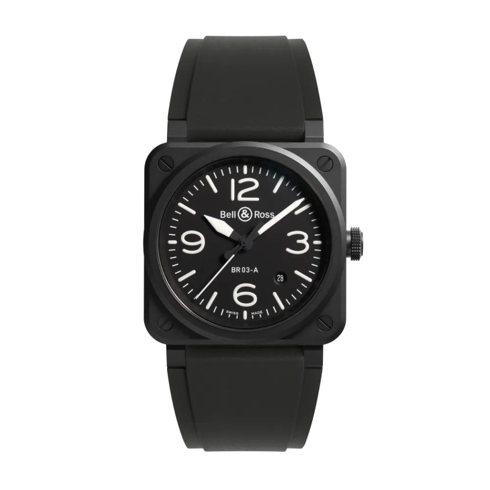 Photo montrant l'intégralité de la Montre Bell & Ross BR-03 Black Matte