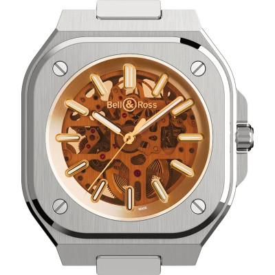 Gros plan sur la Montre Bell & Ross BR-05 Skeleton Golden.