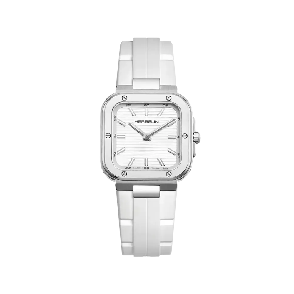 MONTRE HERBELIN CAP CAMARAT – SQUARE DAME – BLANC