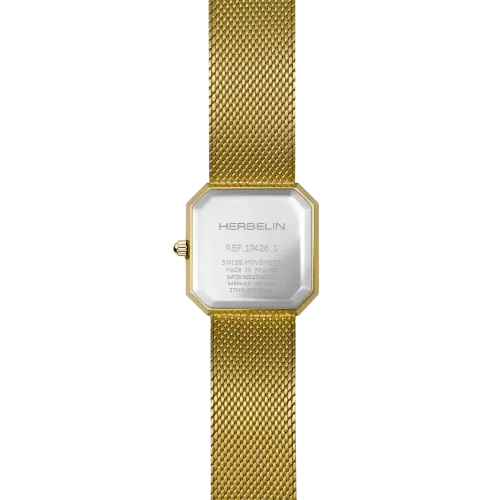 MONTRE HERBELIN OCTOGÔNE – QUARTZ – PVD OR JAUNE & INDEX