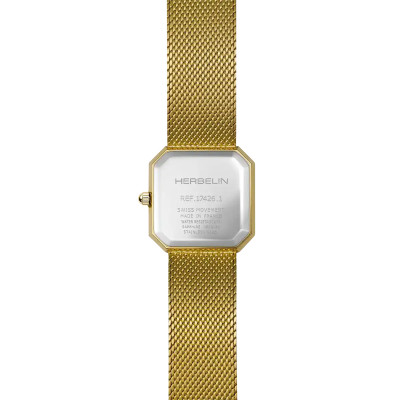 MONTRE HERBELIN OCTOGÔNE – QUARTZ – PVD OR JAUNE & INDEX