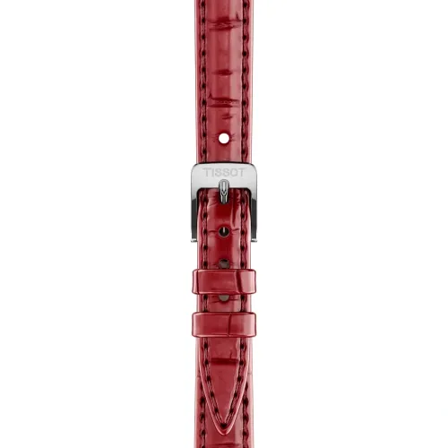 Photo montrant l'intégralité de la Montre Tissot SRV Cadran Rouge Bracelet Cuir Rouge