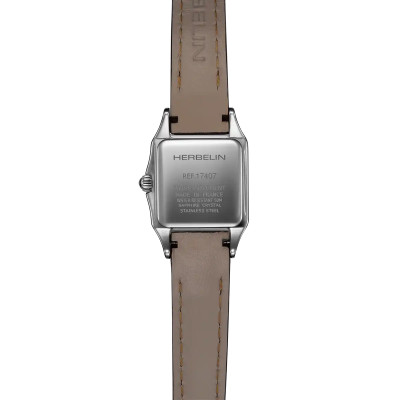 Vue dos de la Montre Herbelin Luna – Mini Quartz – Acier & Cuir Noi