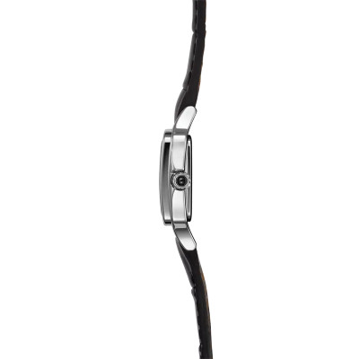 Vue profil de la Montre Herbelin Luna – Mini Quartz – Acier & Cuir Noi