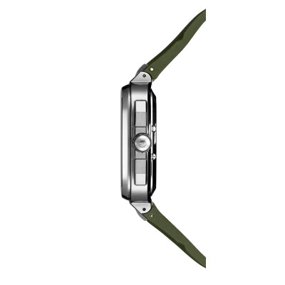 Vue profil de la Montre Herbelin Cap Camarat Square – Chronographe – Kaki & FKM