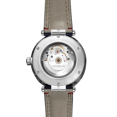 Vue dos de la Montre Herbelin Newport – Automatique & Day Date – Textile Ble