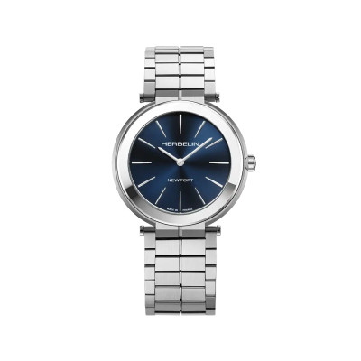 Photo montrant l'intégralité de la Montre Herbelin Newport Slim – Quartz – Bleu & Acier