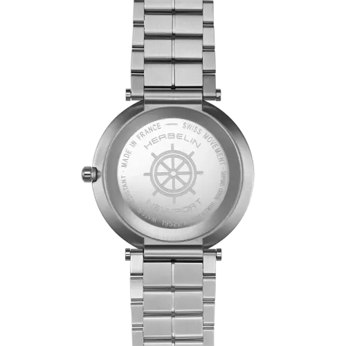 Photo montrant l'intégralité de la Montre Herbelin Newport Slim – Quartz – Bleu & Acier