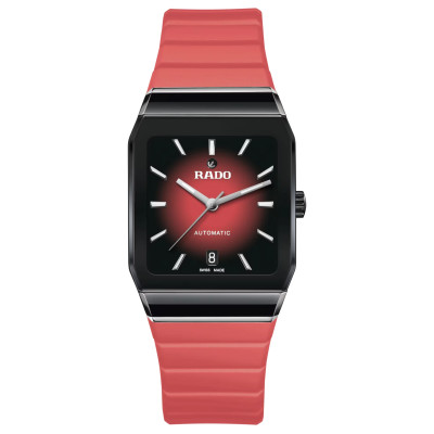 Photo montrant l'intégralité de la montre Montre Anatom Automatic Cadran Rouge Bracelet Caoutchouc Rouge