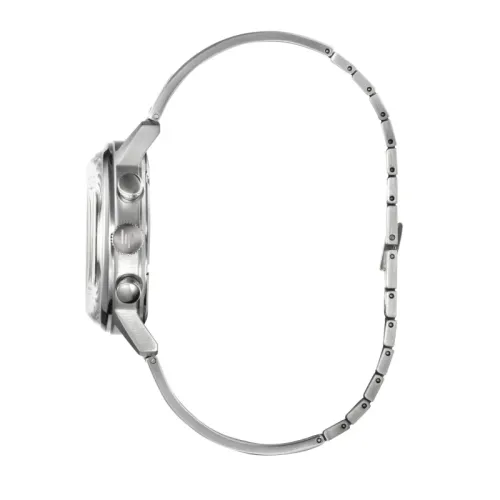 Photo montrant l'intégralité de la Montre Lip Rallye Méca-Quartz Chronograph 40 Mm Cadran Argent Bracelet Argent