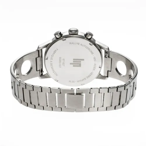 Photo montrant l'intégralité de la Montre Lip Rallye Méca-Quartz Chronograph 40 Mm Cadran Argent Bracelet Argent