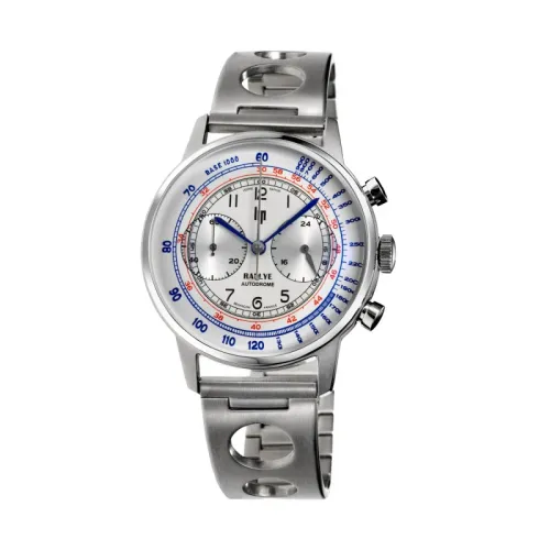 Photo montrant l'intégralité de la Montre Lip Rallye Méca-Quartz Chronograph 40 Mm Cadran Argent Bracelet Argent