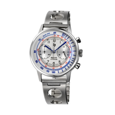 Photo montrant l'intégralité de la Montre Lip Rallye Méca-Quartz Chronograph 40 Mm Cadran Argent Bracelet Argent