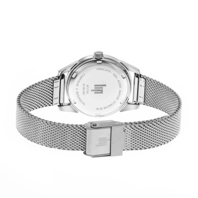 Vue de boucle de la Montre Lip Himalaya Classique 29 Mm Cadran Argent Bracelet Métal Argent