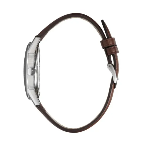 Photo montrant l'intégralité de la Montre Himalaya Classique 40 Mm Cadran Vert Bracelet Marron