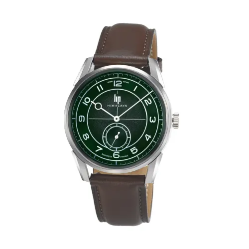 Photo montrant l'intégralité de la Montre Himalaya Classique 40 Mm Cadran Vert Bracelet Marron