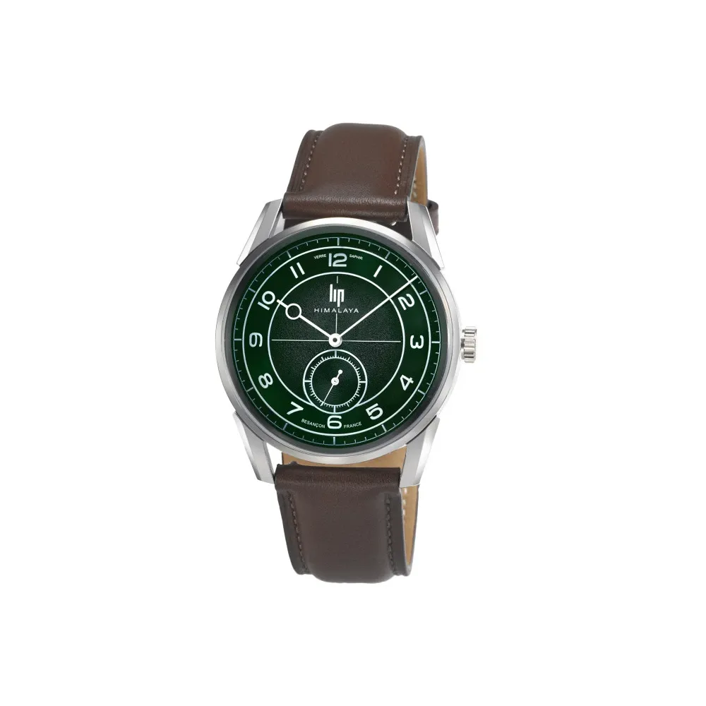Photo montrant l'intégralité de la Montre Himalaya Classique 40 Mm Cadran Vert Bracelet Marron
